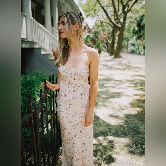 Riley Sheehey x Refine: The Carolyn Slip Dress in Pale Pink - Picture 1 of 6